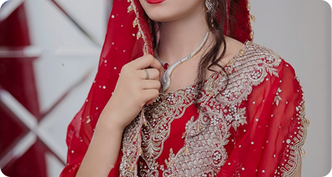 Bride in traditional bridal makeup