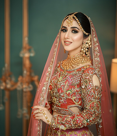 Model in salon makeup